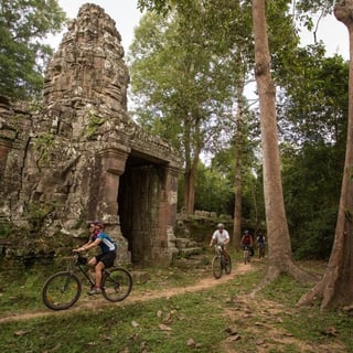 Ho Chi Minh to Angkor Wat Cycle - Passing Angkor Wat temples